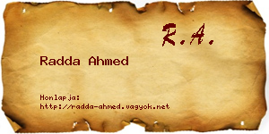 Radda Ahmed névjegykártya